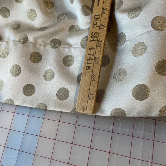 Eliza J Dress Size 8 Cream Gold Polka Dots Sheath Ruffle Neckline Party Cocktail - Picture 10 of 11